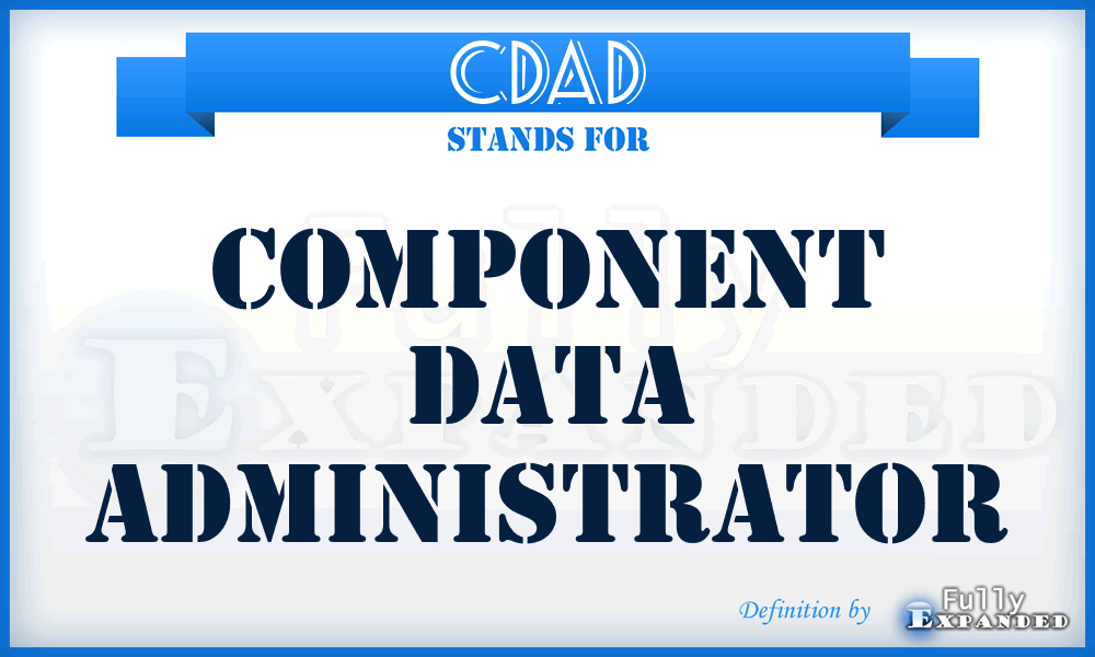 CDAd - component data administrator