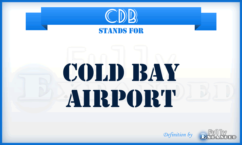 CDB - Cold Bay airport