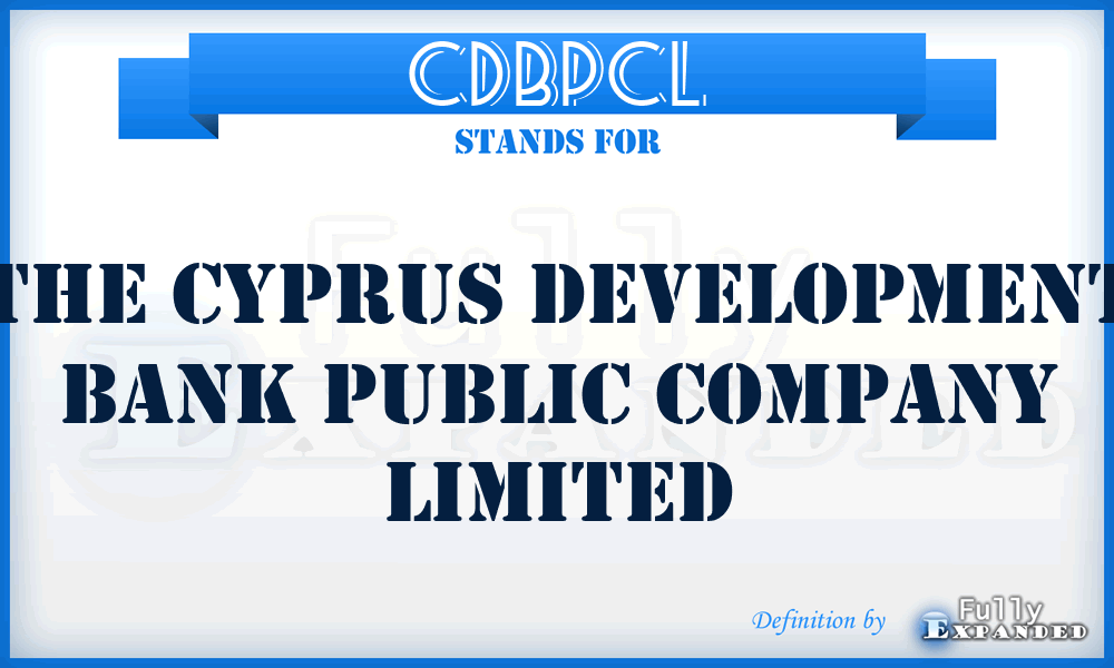 CDBPCL - The Cyprus Development Bank Public Company Limited