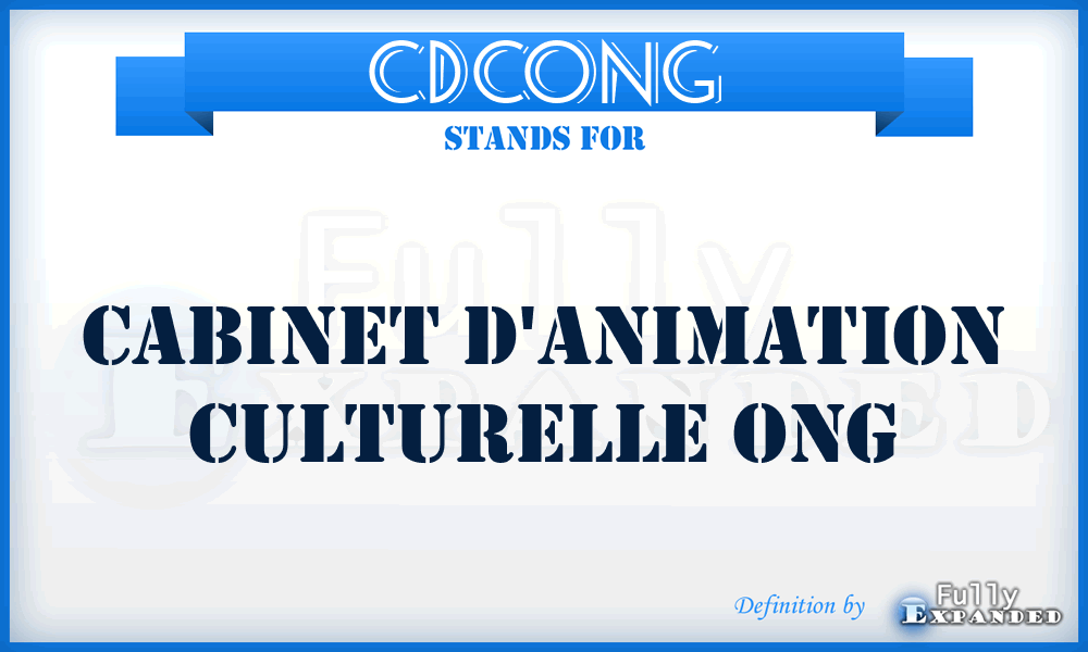 CDCONG - Cabinet D'animation Culturelle ONG