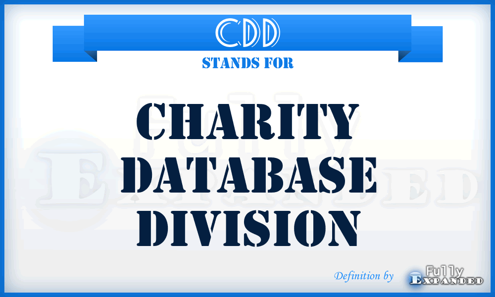 CDD - Charity Database Division