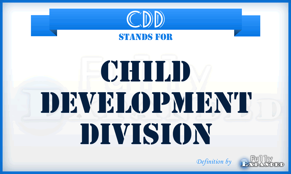 CDD - Child Development Division
