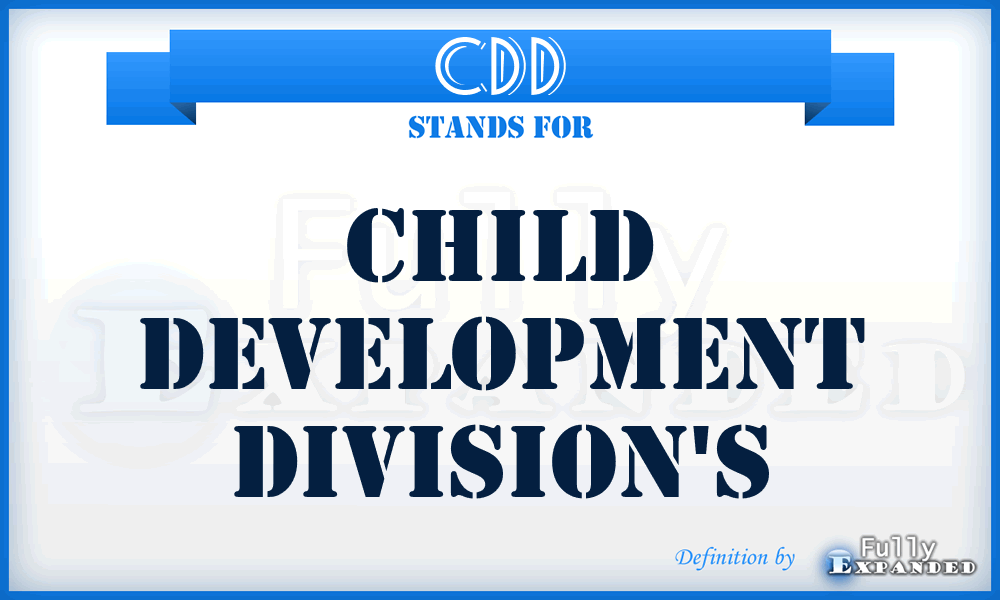 CDD - Child Development Division's