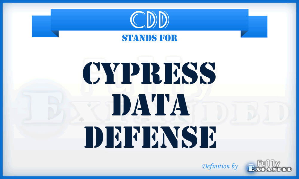 CDD - Cypress Data Defense