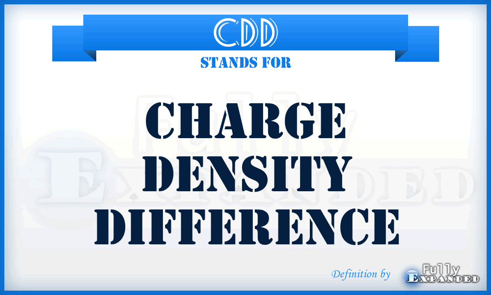 CDD - charge density difference
