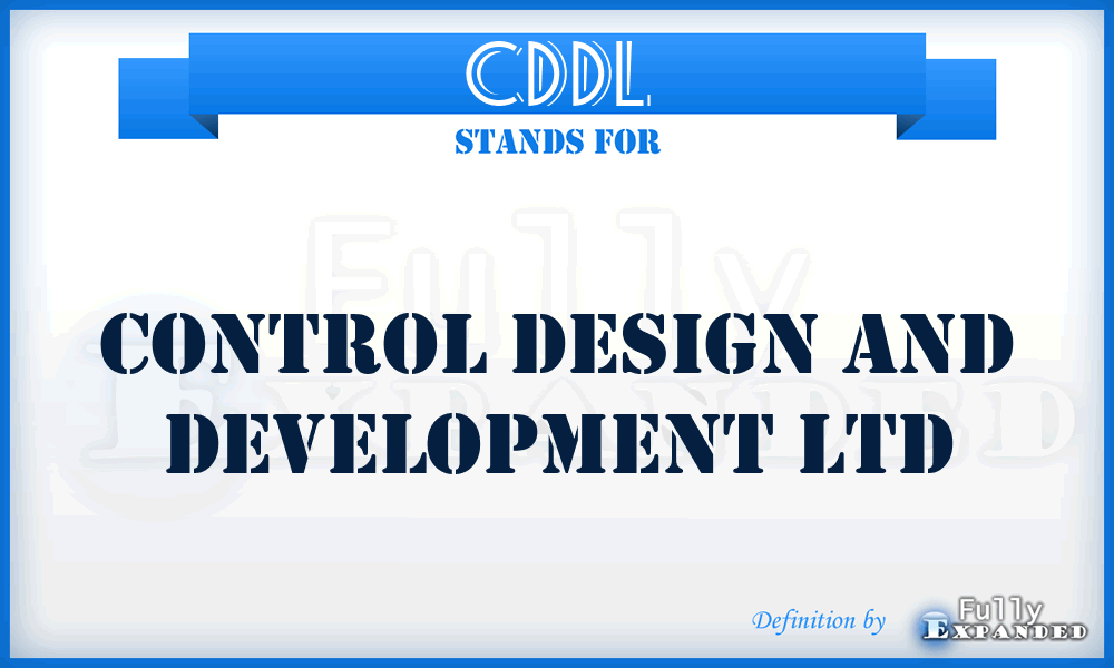 CDDL - Control Design and Development Ltd