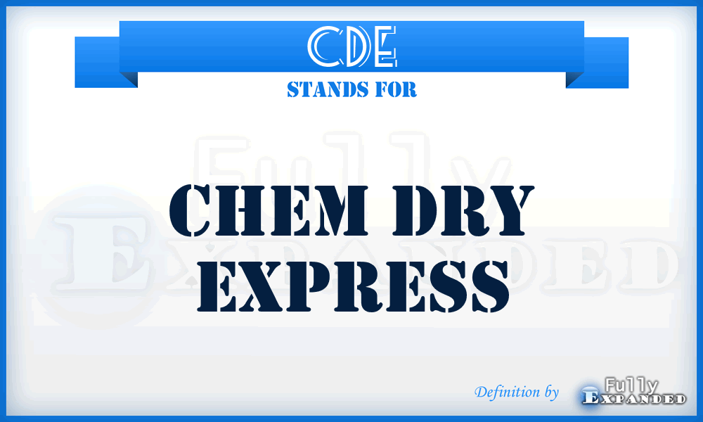 CDE - Chem Dry Express