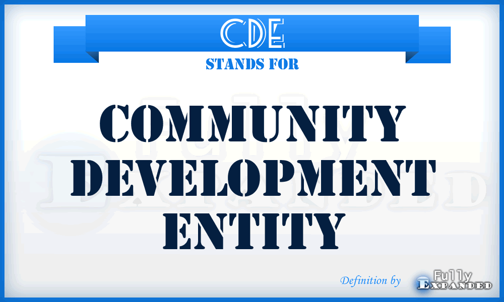 CDE - Community Development Entity
