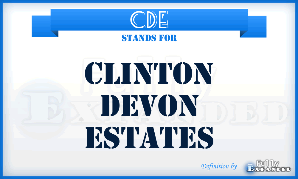 CDE - Clinton Devon Estates