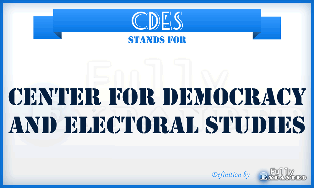 CDES - Center for Democracy and Electoral Studies