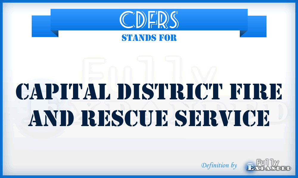 CDFRS - Capital District Fire and Rescue Service
