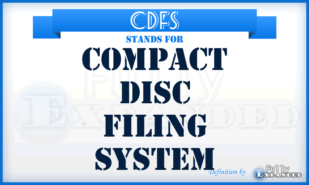 CDFS - Compact Disc Filing System