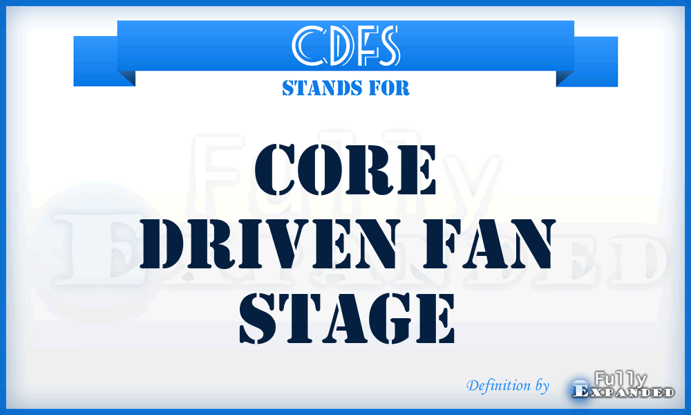 CDFS - Core Driven Fan Stage