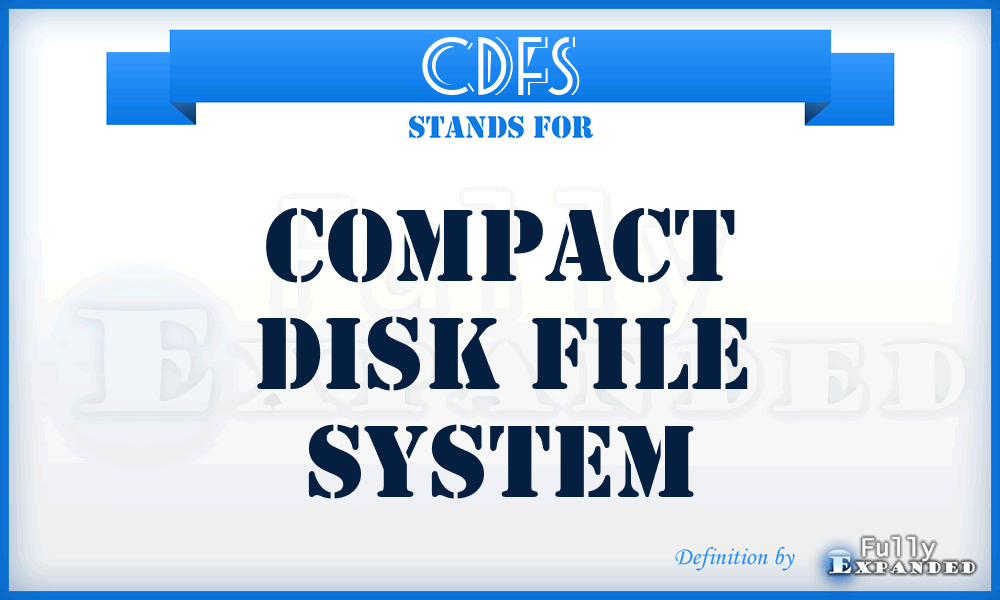 CDFS - compact disk file system