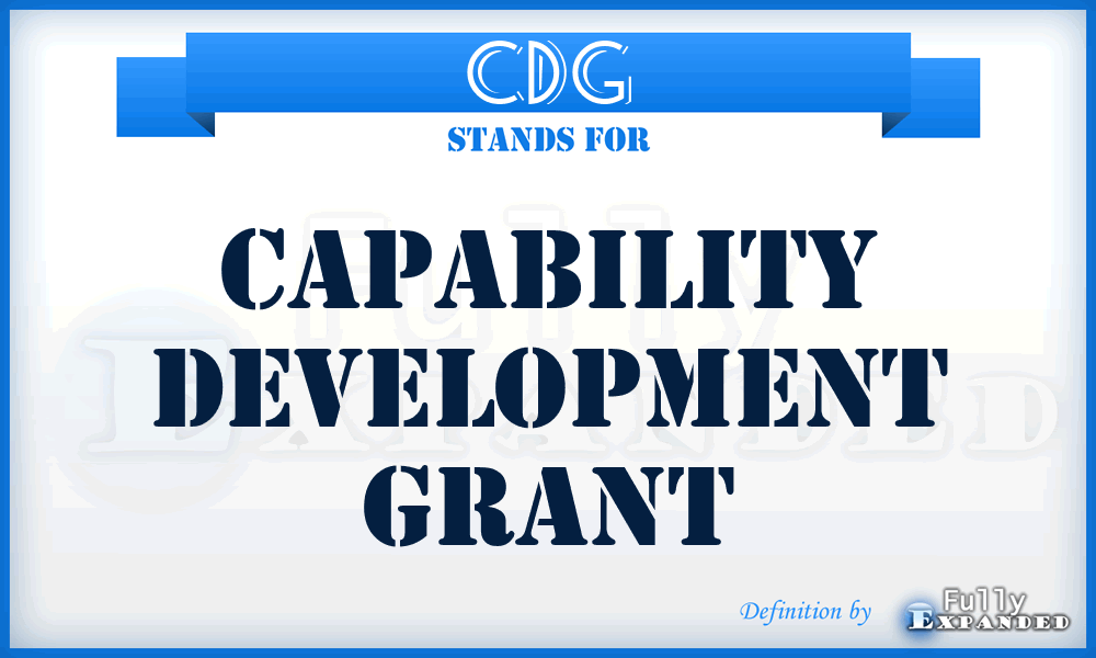 CDG - Capability Development Grant