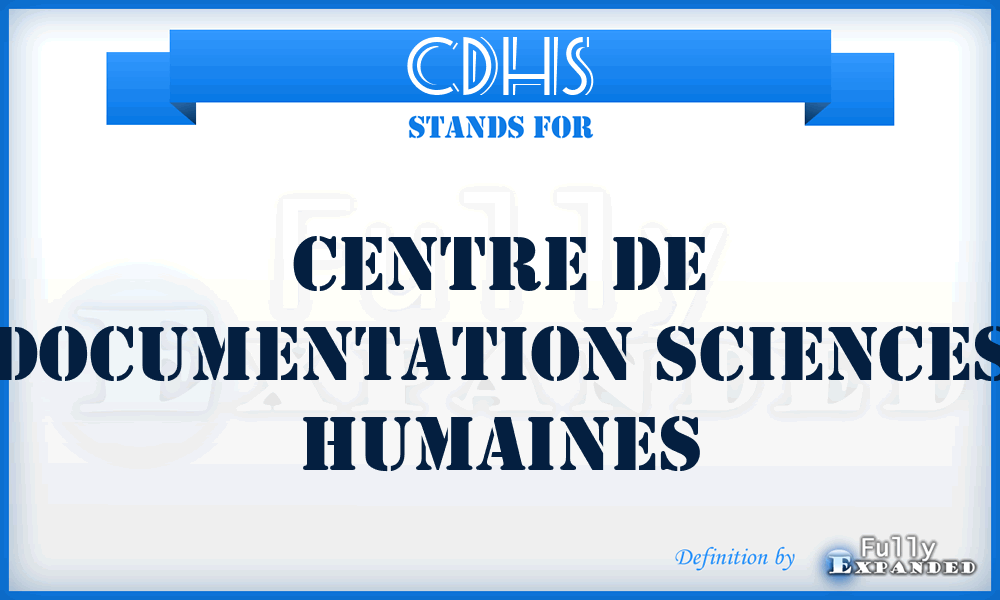 CDHS - Centre de Documentation Sciences Humaines