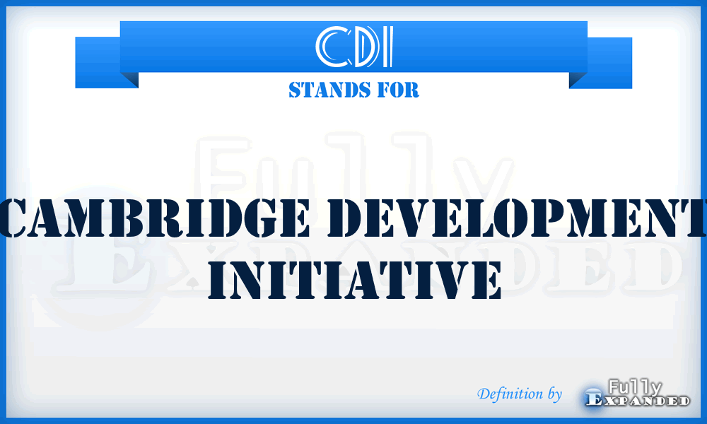 CDI - Cambridge Development Initiative