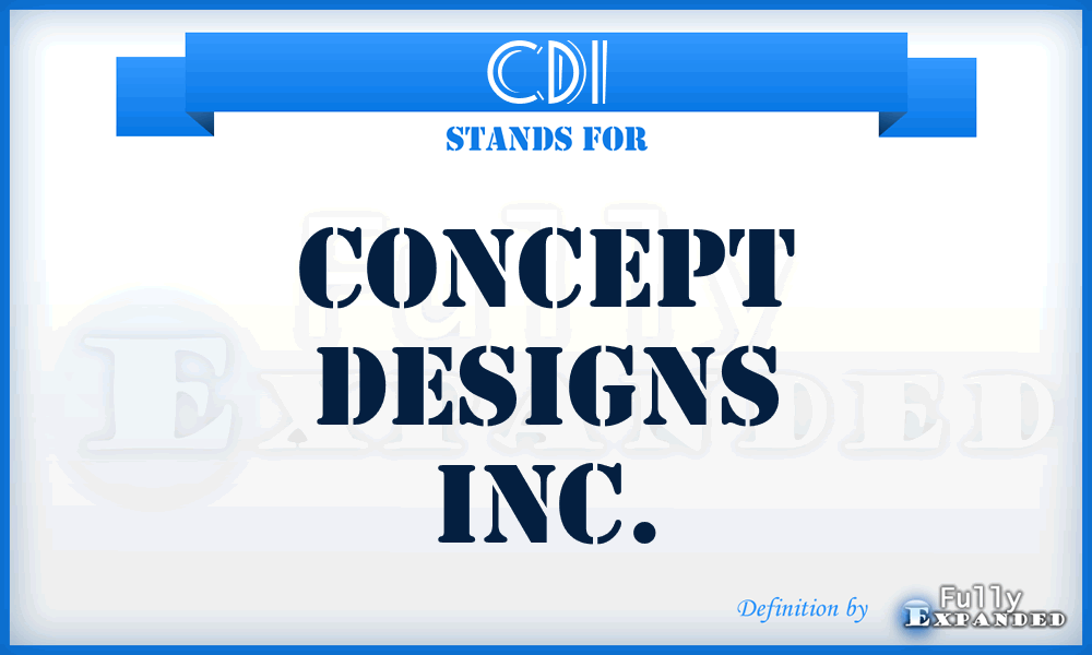 CDI - Concept Designs Inc.