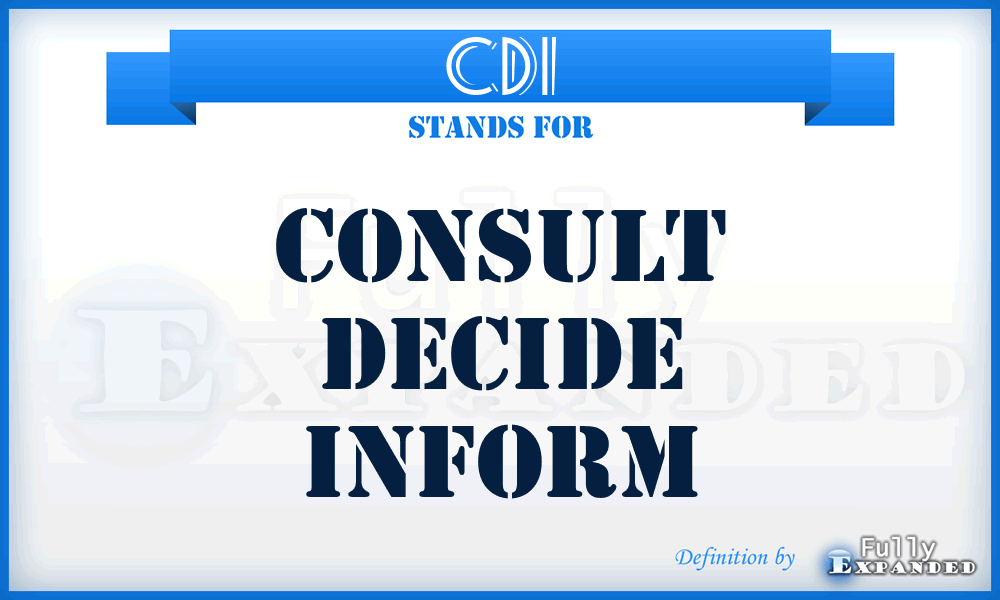 CDI - Consult Decide Inform