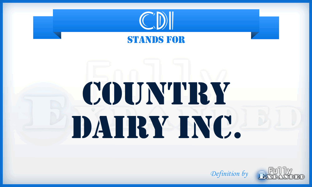 CDI - Country Dairy Inc.