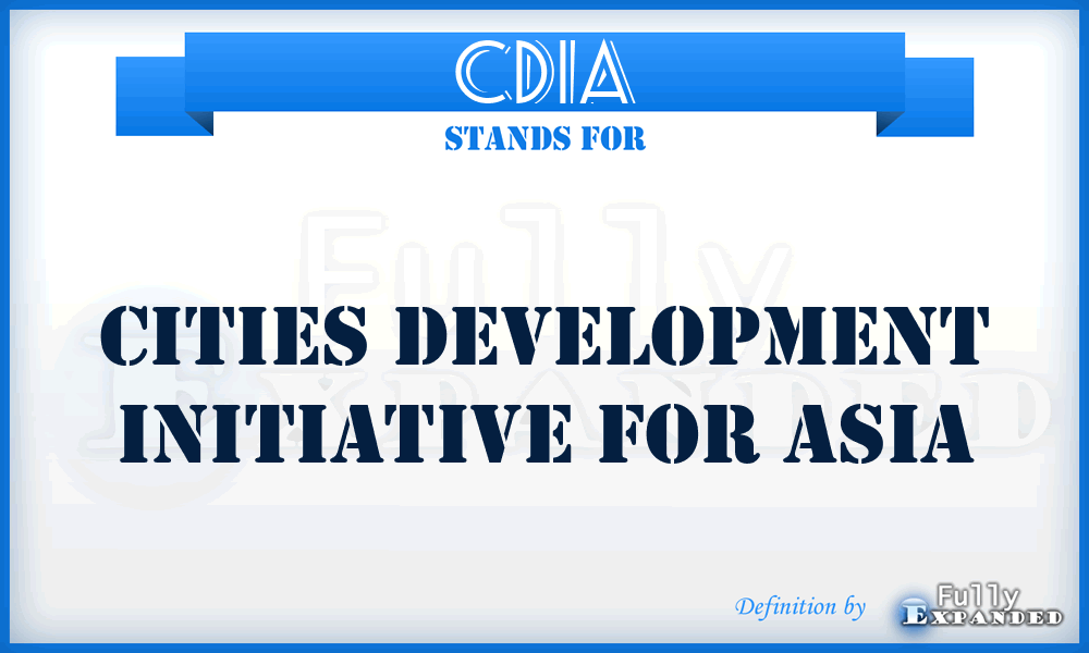 CDIA - Cities Development Initiative for Asia