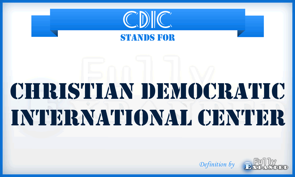 CDIC - Christian Democratic International Center