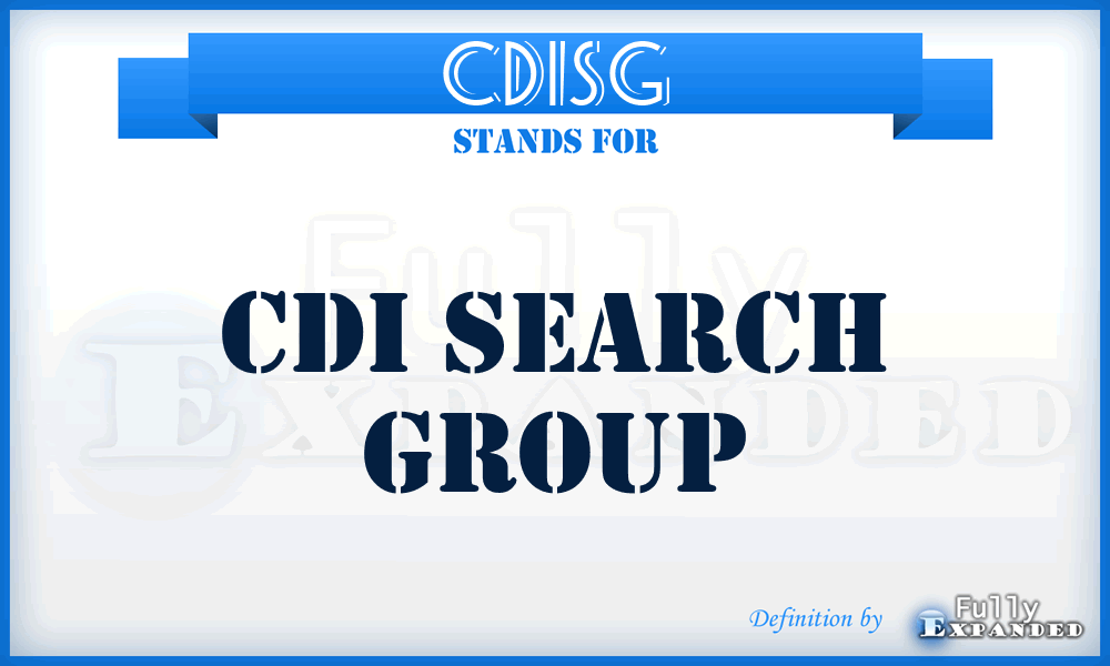 CDISG - CDI Search Group