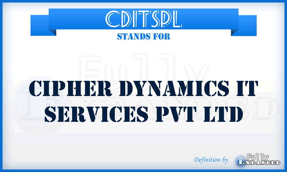 CDITSPL - Cipher Dynamics IT Services Pvt Ltd