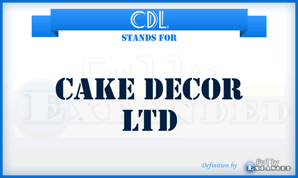 CDL - Cake Decor Ltd