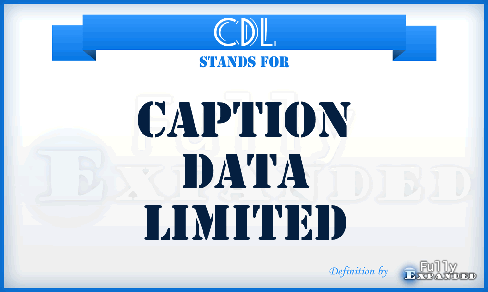 CDL - Caption Data Limited