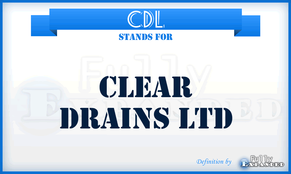 CDL - Clear Drains Ltd