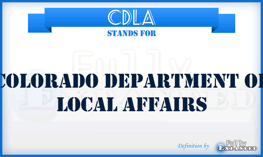 CDLA - Colorado Department of Local Affairs