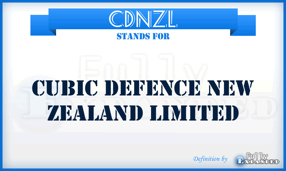 CDNZL - Cubic Defence New Zealand Limited