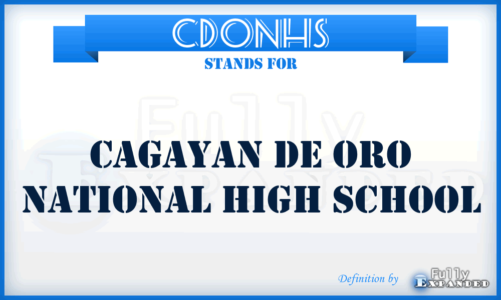 CDONHS - Cagayan De Oro National High School