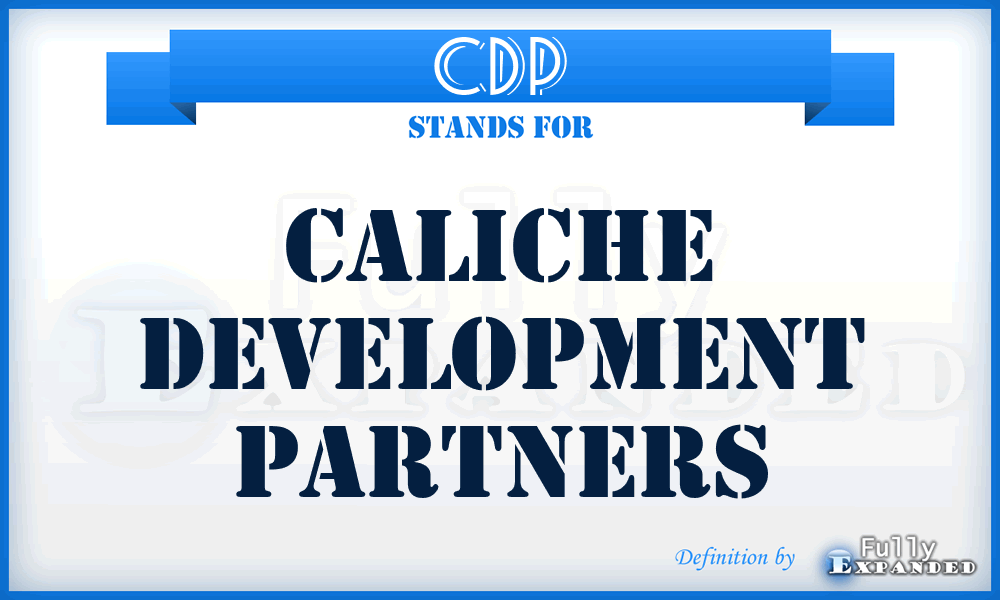 CDP - Caliche Development Partners