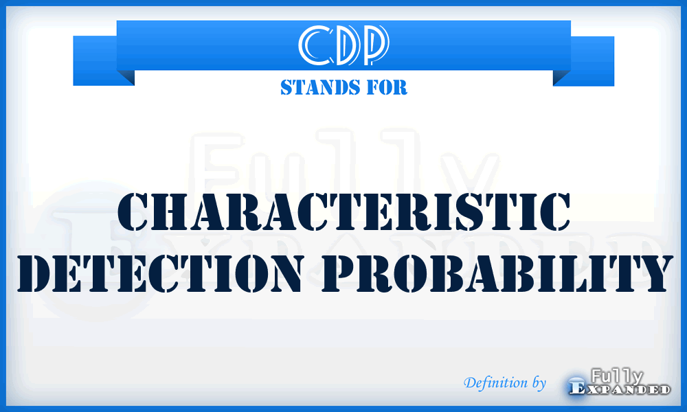 CDP - Characteristic Detection Probability