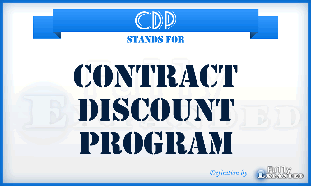 CDP - Contract Discount Program