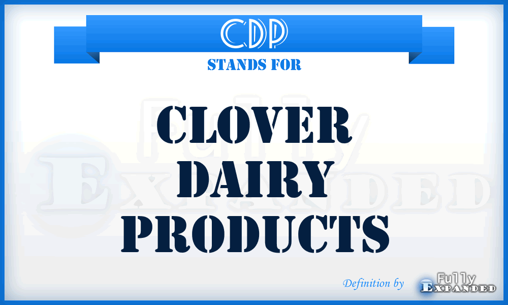 CDP - Clover Dairy Products