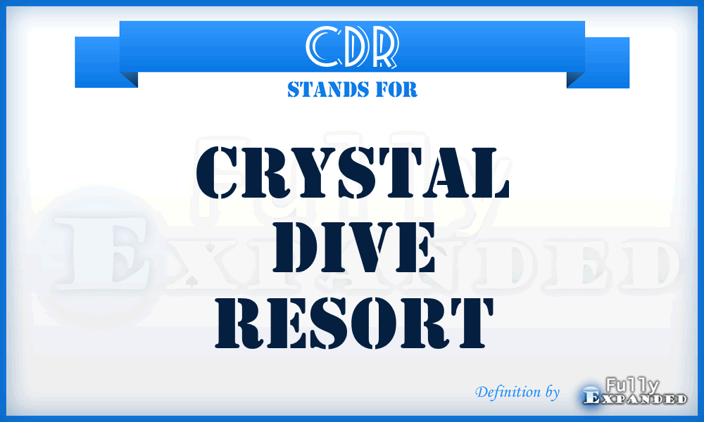 CDR - Crystal Dive Resort