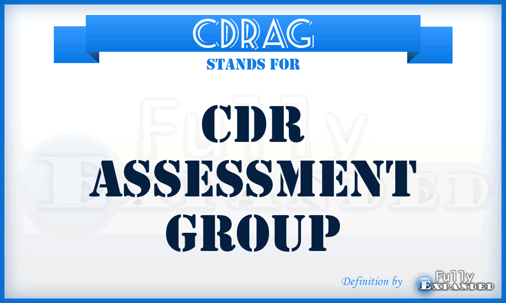 CDRAG - CDR Assessment Group