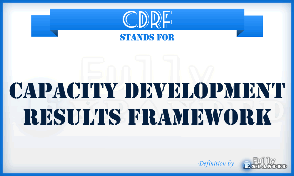 CDRF - Capacity Development Results Framework