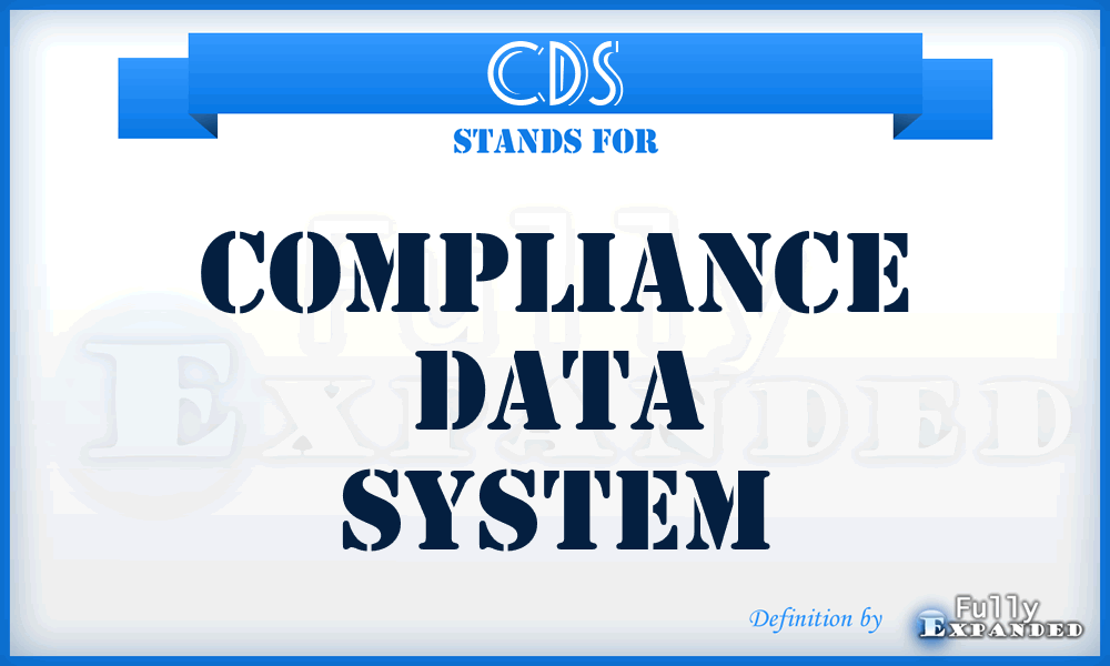 CDS - compliance data system