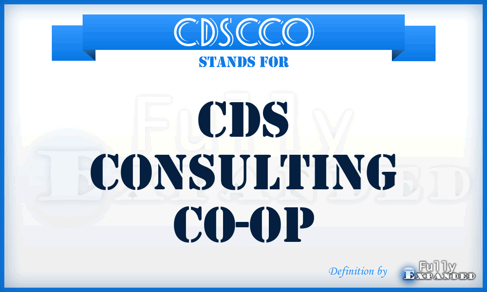 CDSCCO - CDS Consulting Co-Op