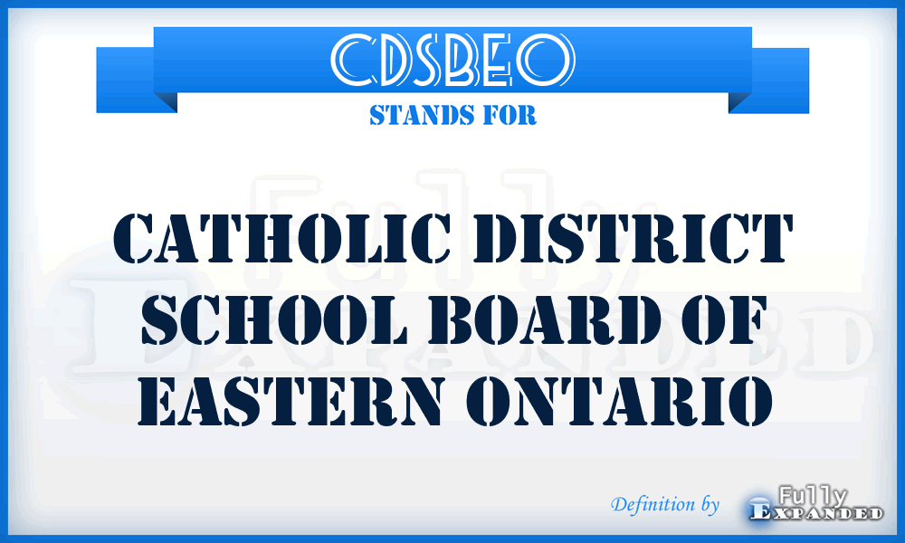 CDSBEO - Catholic District School Board of Eastern Ontario