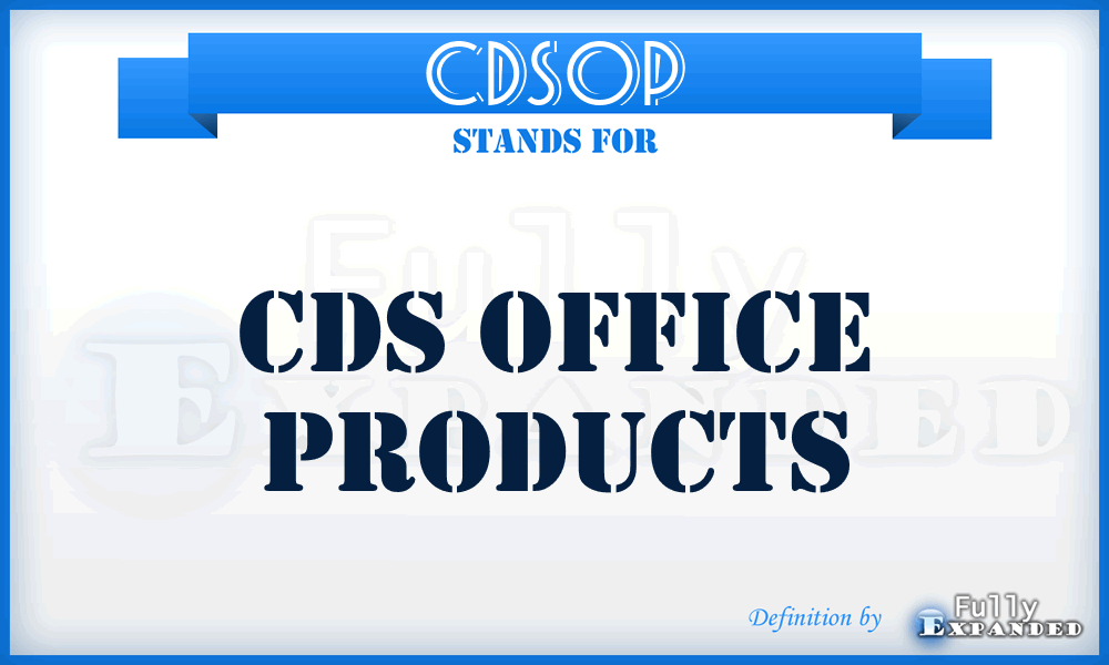 CDSOP - CDS Office Products