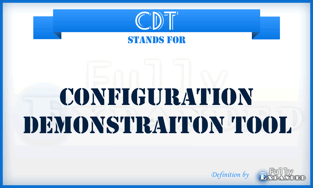 CDT - Configuration Demonstraiton Tool