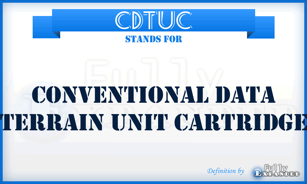 CDTUC - conventional data terrain unit cartridge