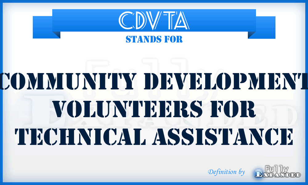 CDVTA - Community Development Volunteers for Technical Assistance