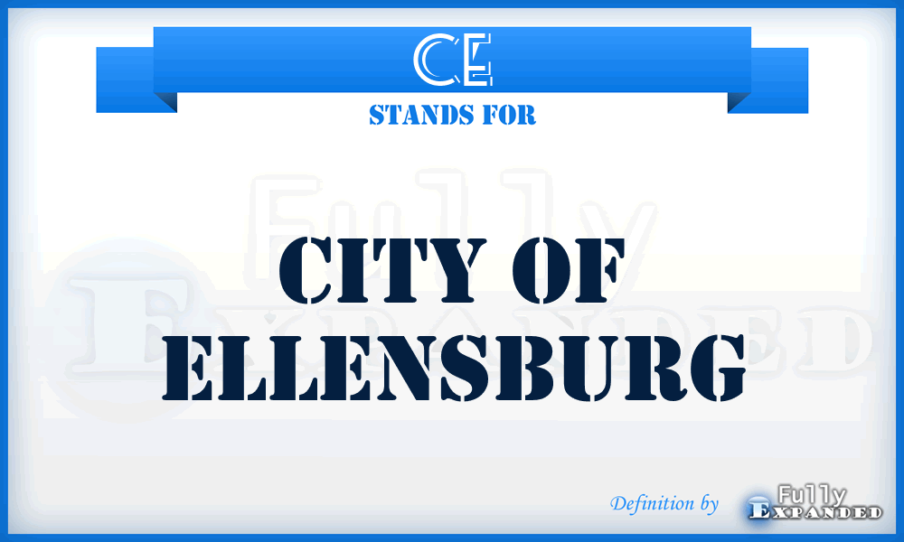 CE - City of Ellensburg