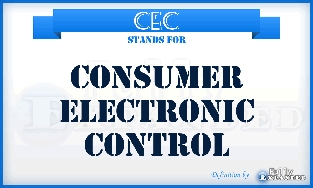 CEC - Consumer Electronic Control